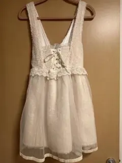 《LIZLISA》ホワイトレースアップミニワンピース