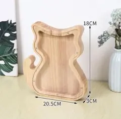 猫型木製貯金箱　置物 ねこ
