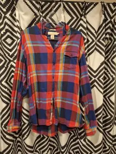 H&M L.O.G.G. ネルシャツ チェック柄 XL