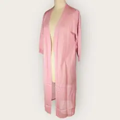 ♡即日発送♡ ロングカーディガン レディース オープン 薄手 七分袖 ピンク M
