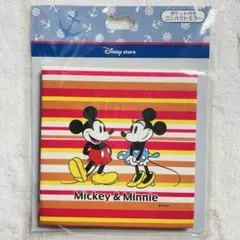 ポケット付きコンパクトミラー　鏡　ディズニーストア　ミッキー　ミニー