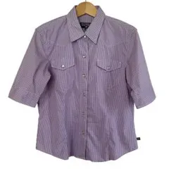 ラルフローレン POLO JEANS ギンガムチェック シャツ パープル 紫