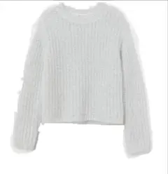 H&M グリッターラメニットトップス シルバーグレー Mサイズ