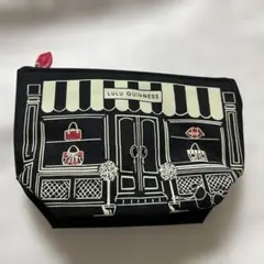 LULU GUINNESS 黒 キャンバスポーチ　ルルギネス