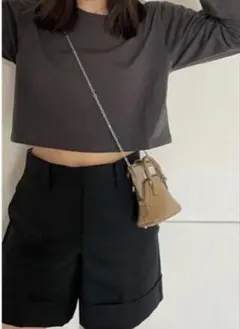 plage CROPPED TEE クロップドティーシャツ　グレーのサムネイル