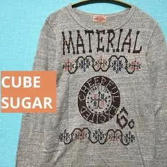 美品✴︎CUBE SUGAR ロゴ柄 長袖Tシャツ グレー Mのサムネイル