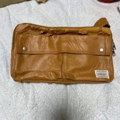 PORTER オレンジ レザー バッグ