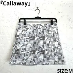 ゴルフウェア【Callaway】ブロック柄ミニスカート　台形スカート　M