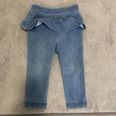 アプレレクール フリル付きデニムパンツ サイズ90 デニムブルー