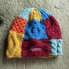 supreme Block Knit Beanie mulch 25ss