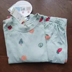 【新品未使用】バースデー　フルーツ柄 ミントグリーン パジャマ②