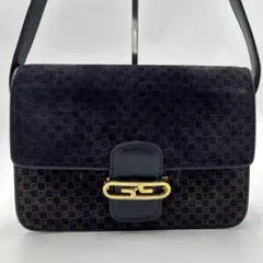 GUCCI インターロッキグ　GG スエード　レザー ショルダーバッグ