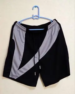 メンズ　バスケットショートパンツ　黒×グレー　L(JP-XXL)サイズ