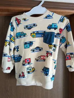 車両プリント トレーナー 90cm