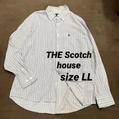 【極美品】ザスコッチハウス　フランネルストライプ 長袖シャツ　size LL