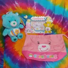 ♥ケアベア♥ぬいぐるみ＆フォトフレーム＆ランチ巾着まとめ売りセット♥アメリカ雑貨
