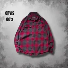 ORVIS シャドウチェックヘビーネルシャツ y2kヴィンテージ オンブレusa
