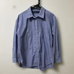 GU ストライプシャツ 長袖 ブルーのサムネイル