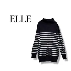 【エル】L ボトルネック ストライプセーター ボーダー タートルネック 40