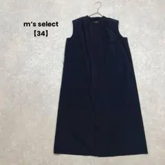 m’s select/ノースリーブワンピース/34/ネイビー/日本製/綺麗めのサムネイル