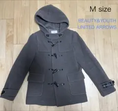 グレー ダッフルコート フード付き