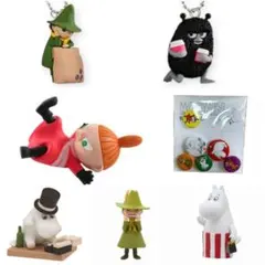 ７点セット　ムーミン　ミニチュア【セット販売のみ】ガチャ　缶バッジ　フィギュア