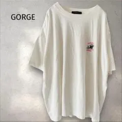 GORGE＊白 Tシャツ 半袖 オーバーサイズ ワンポイント刺繍 ロゴ ゆったり
