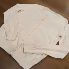 UNIQLO ピンク 長袖カーディガン Mサイズ　シンプル　予備ボタン付き