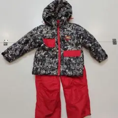 子ども用 スキーウェア 黒・赤 90サイズ　アジャスター付