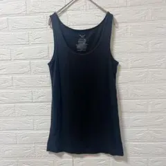 Faded Glory [XL] リブ タンクトップ ブラック 大きいサイズ