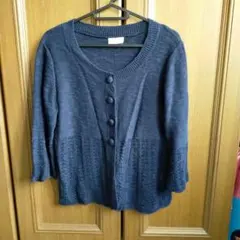 cottonボレロ　袖口、裾に透かし編み