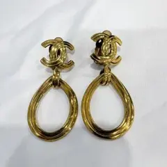 CHANEL ココマーク ティアドロップ型 ヴィンテージイヤリング 1996年製 