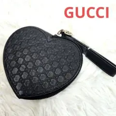 極美品 GUCCI マイクロシマ ハートポーチ インターロッキング テディベア