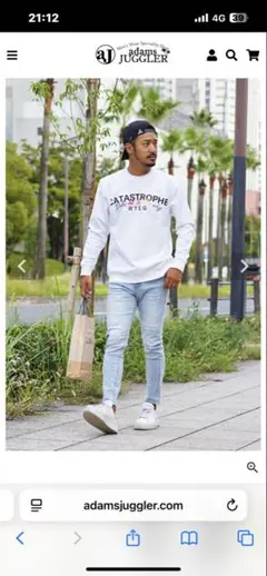 アダムスジャグラー　ホワイト スウェット adamsjuggler rteg Two O/E Technique SW PULL（スウェット）｜adamsJUGGLER