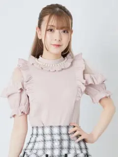 Ank Rouge フリル トップス ピンク