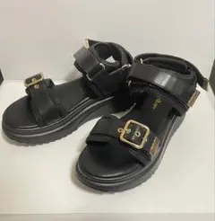 サンダル レディース バックル ベルト 厚底　Lサイズ　黒