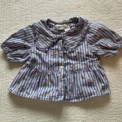 ZARA フリル襟ストライプシャツ 2-3Y 98cm