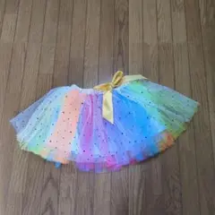 ハロウィン　コスプレ　子供　チュチュ 　キラキラ ラメ レインボー フレア