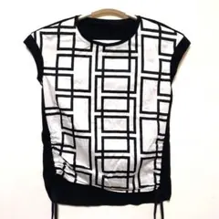 vivapresto 幾何学模様 ノースリーブ Tシャツ トップス レディース