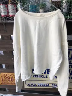 【新品】クロップド丈スウェット　白
