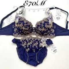 E70/M 総額6490円 ロージーズリリアン ブラジャー&ショーツ ネイビーのサムネイル