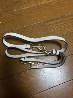 COACH ホワイトレザーショルダーバッグストラップ