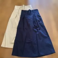 【GU】2枚セット M ハイウエスト タック入りAラインタイトスカート
