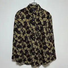 ROUNDTREE & YORKE ボタンダウン 総柄　長袖シャツ　リーフ柄