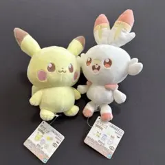 ポケモン ポケピース ぬいぐるみ ピカチュウ ヒバニー ２点セットのサムネイル