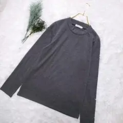 earth Mサイズ　ロンTカットソー　黒　シンプル　無地　スリム　極美品