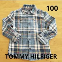 トミーフィルフィガー　ボタンシャツ　ボタンダウン　チェック　100