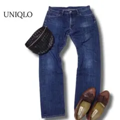 ユニクロ　ストレートデニム　セルビッチ　赤耳　Lサイズ　インディゴ　UNIQLO