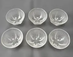 【ヴィンテージガラス小鉢 】6個組　未使用　昭和レトロ お酒のおつまみ・前菜等に