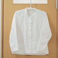 ホワイト バンドカラーシャツ